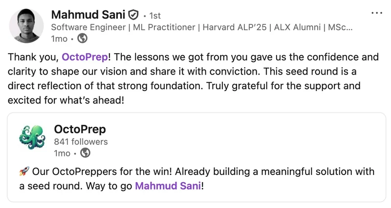 Mahmud Sani testimonial screenshot